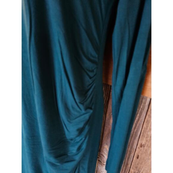 Pink blush size small teal maternity ruched side stretch long sleeve midi LOOK # - Picture 6 of 8